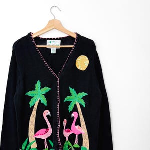 Vintage Tropical Novelty Cardigan Sweater