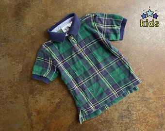 Vintage Kids Plaid Polo Shirt