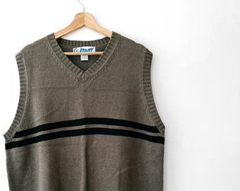 90s Vintage Oversized Striped Pullover Sweater Vest
