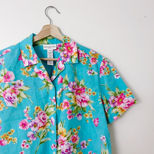 Vintage Floral Linen Shirt