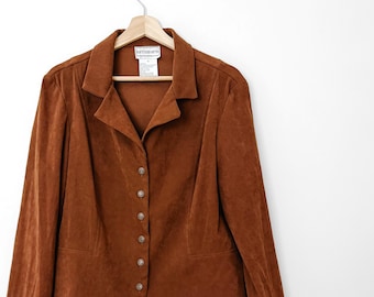90s Vintage Faux Suede Blazer