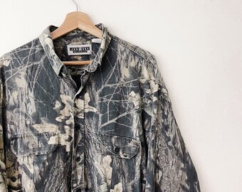 Vintage Jerzees Outdoors Camouflage Button Down Shirt