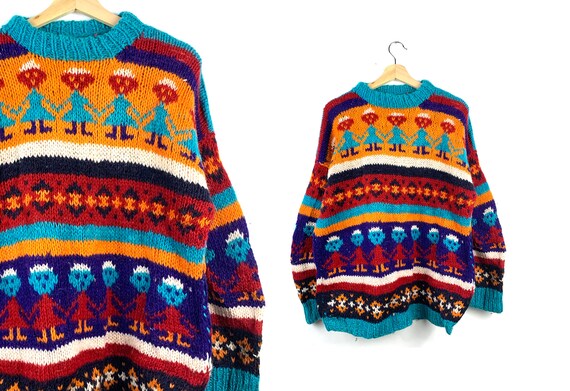 90s Vintage Southwestern Oversized Sweater