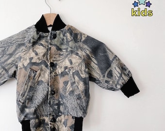 Vintage Kids Camouflage Bomber Jacket