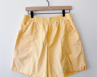 Vintage Yellow High Waisted Cotton Shorts