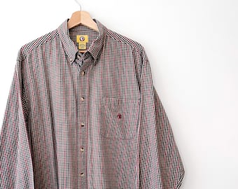 Camisa vintage de los 90 con estampado de cabeza de pato y botones.