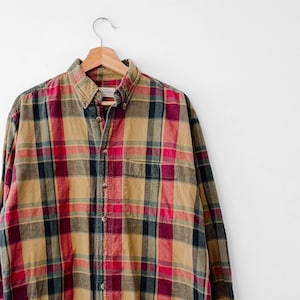 90s Vintage Plaid Button Down Shirt | Autumn Shirts | Shirts for Fall