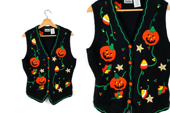 Vintage Ugly Halloween Sweater Vest