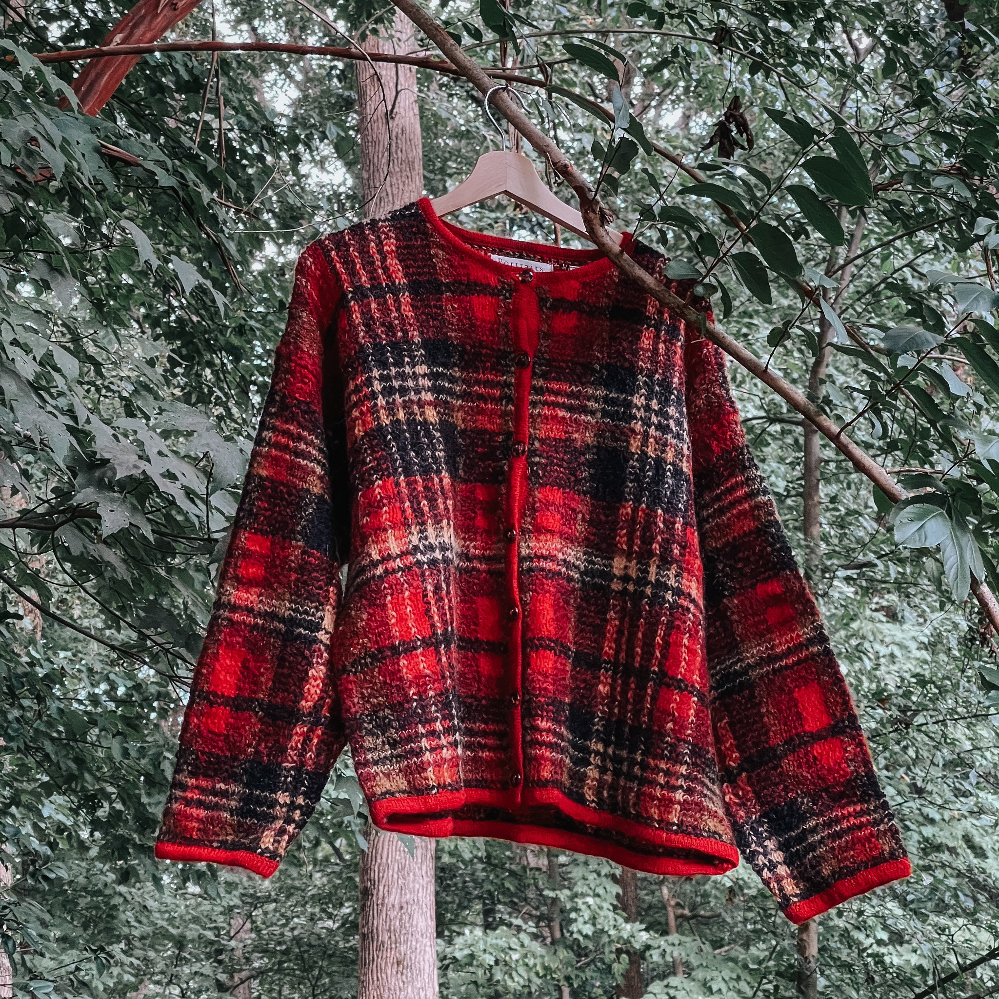 Plaid red sweater sale