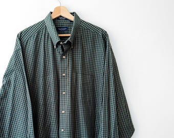 90s Vintage Van Heusen Green Button Down Shirt