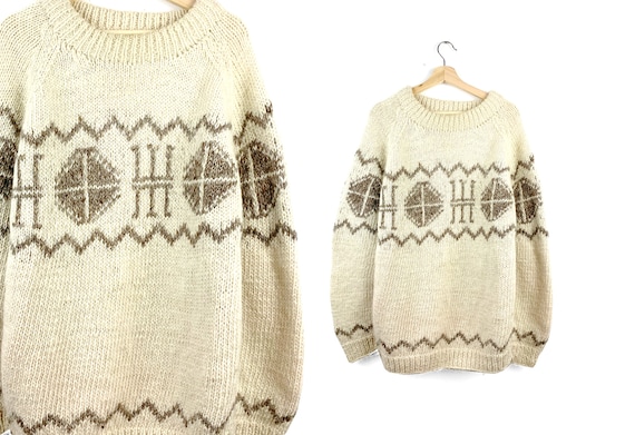 Vintage 100% Wool Handmade Sweater | Oversized Swe