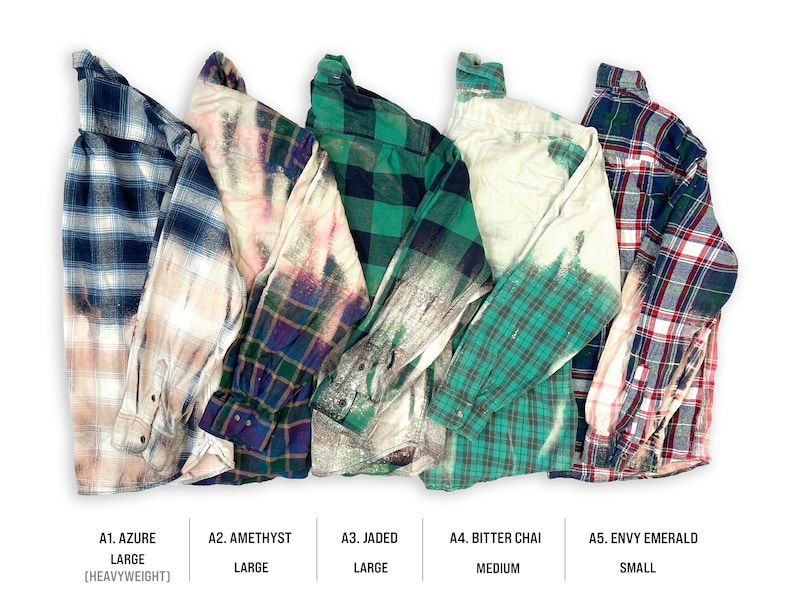Vintage Distressed Bleach Flannel Shirts image 2