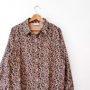 90s Vintage Faux Suede Cheetah Print Top