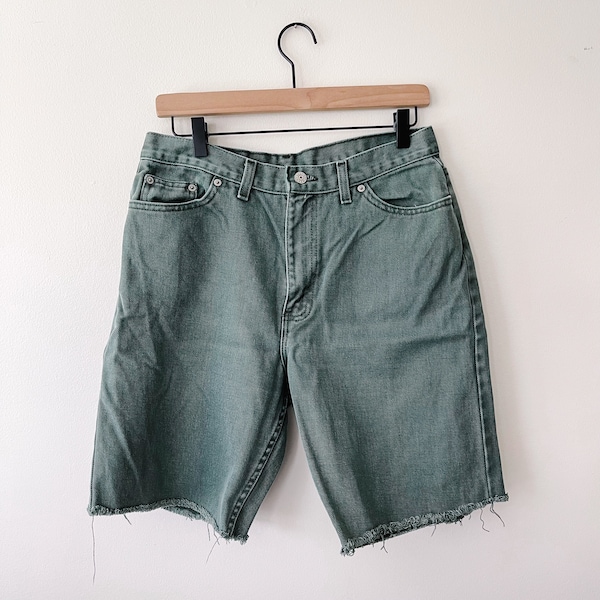 Vintage Sage Green High Waisted Shorts | Jorts Style