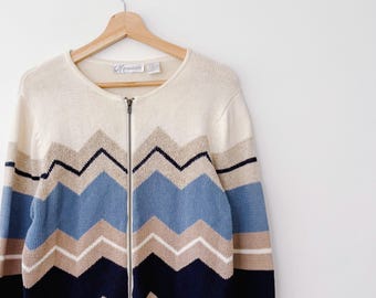 Suéter vintage de punto con cremallera