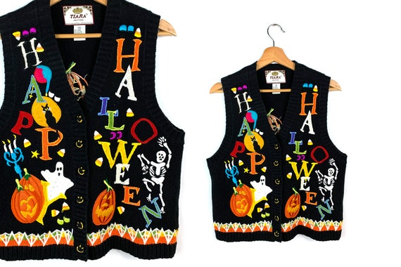 Vintage Ugly Halloween Sweater Vest