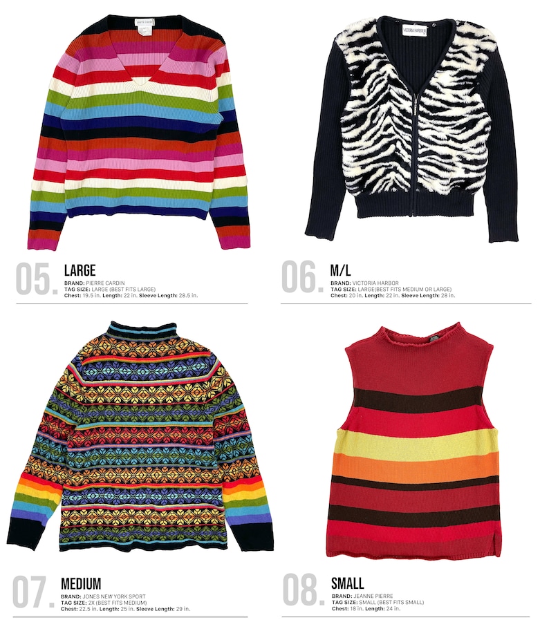 Vintage 90s Y2K Sweaters Y2K Clothing Rainbow Sweaters 2000s Sweaters 90s sweaters Y2K Tops Gift Ideas image 3