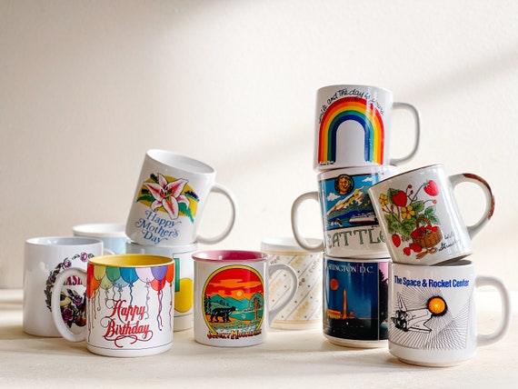 Vintage Coffee Mugs Coffee Cups Retro Kitchen Gift Ideas 