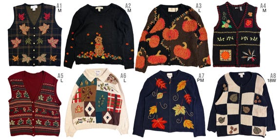 Vintage Ugly Halloween Sweaters | All Sizes | Fall Sweaters | Novelty Fall Sweaters View 3