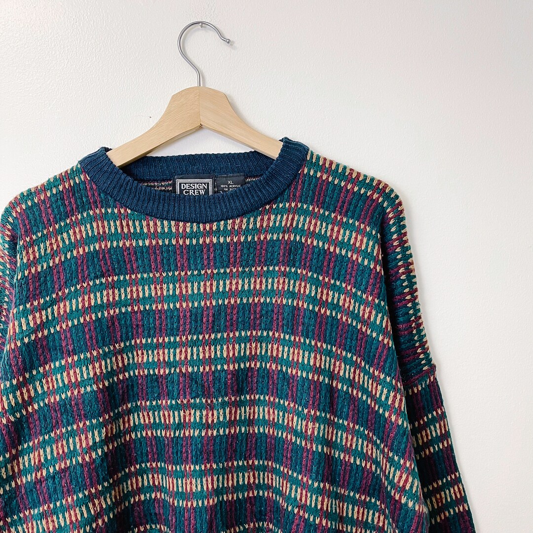 Vintage Style Oversized V Neck Split Side Pullover Knit Sweater