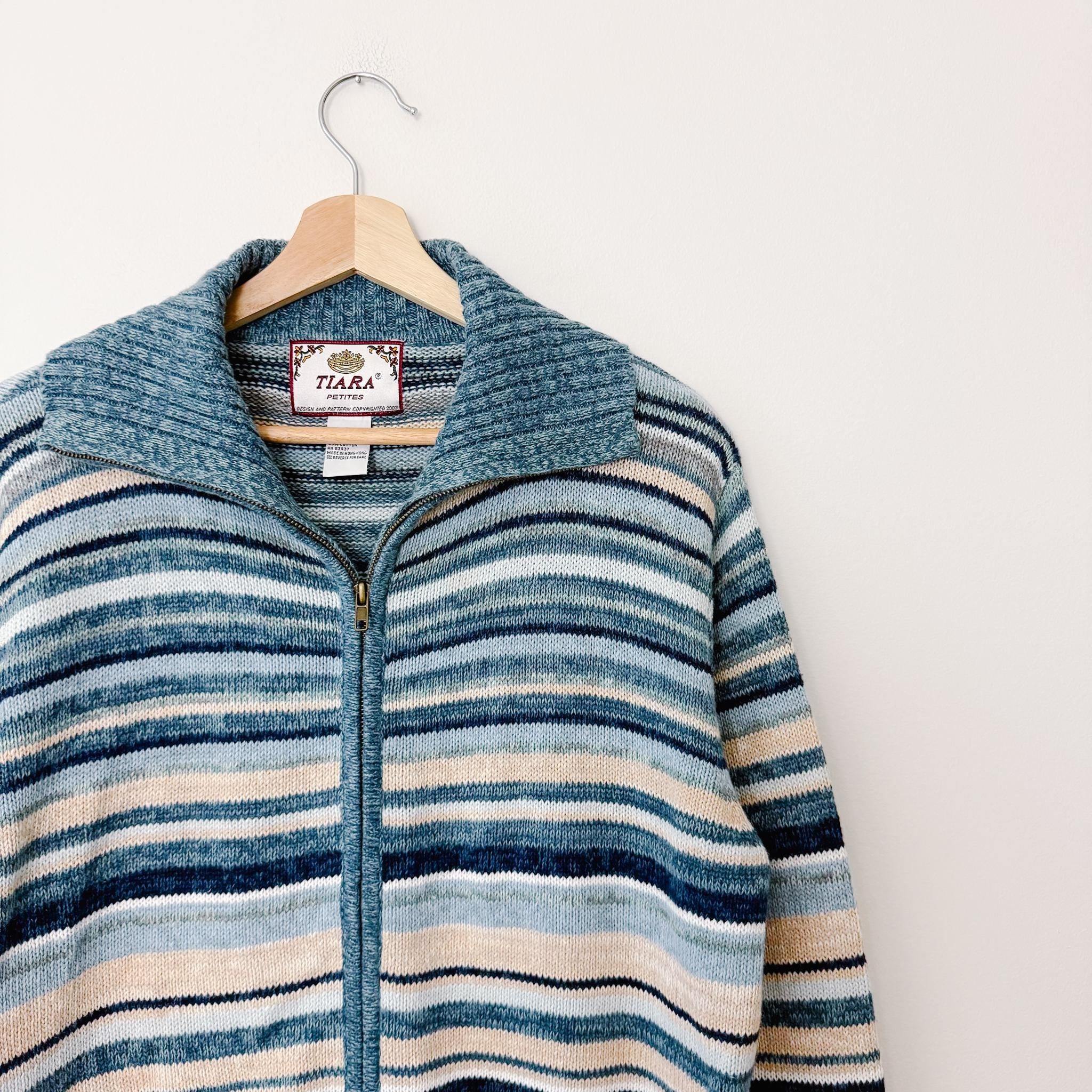 Vintage Knit Zip Sweater | Tiara International