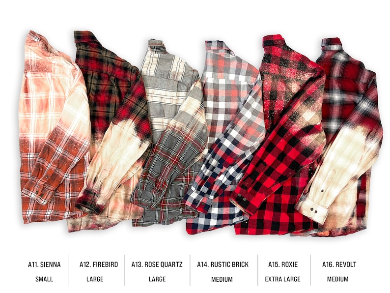 Vintage Distressed Bleach Flannel Shirts image 4