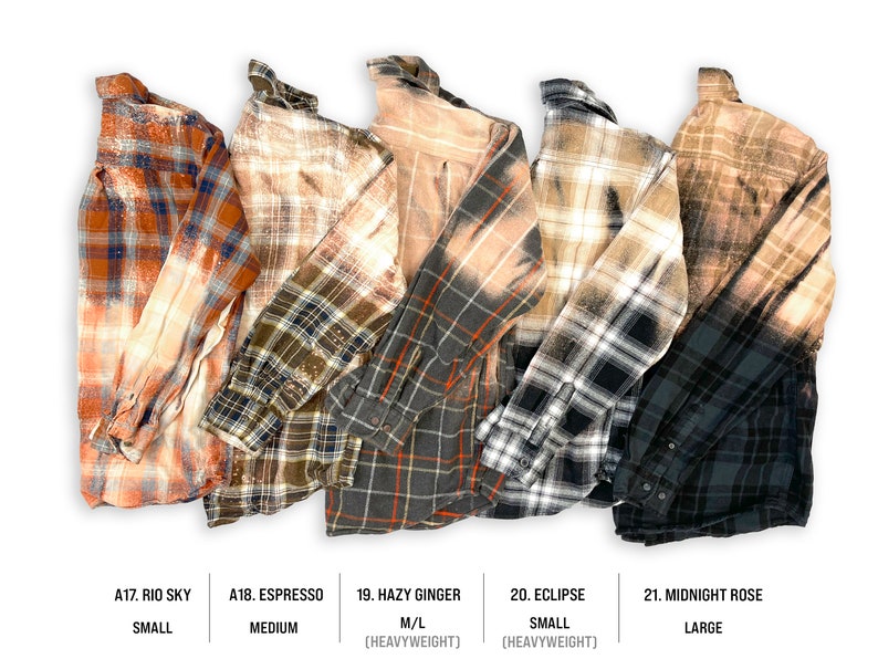 Vintage Distressed Bleach Flannel Shirts image 5