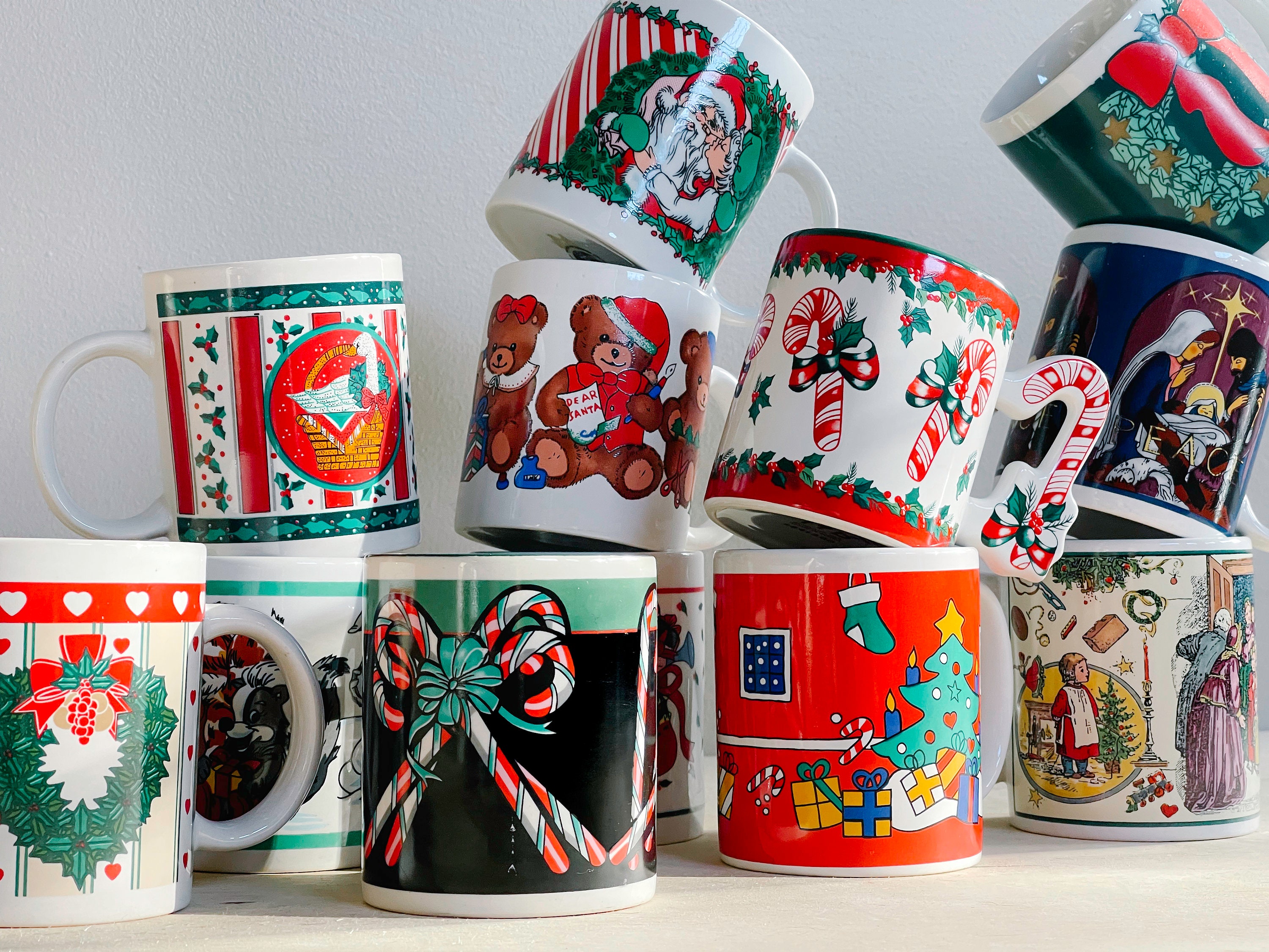 Christmas Lights Mug Retro Christmas Mug Vintage Christmas Mug Holiday  Coffee