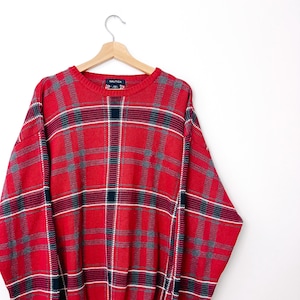 Vintage Plaid Nautica Oversized Knit Sweater