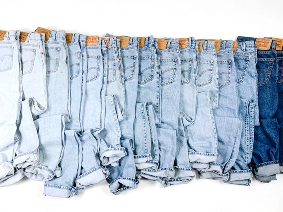 vintage Levi's high-waist denim.