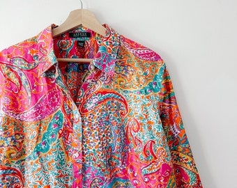 Vintage Lauren Ralph Lauren Paisley Button Down Shirt