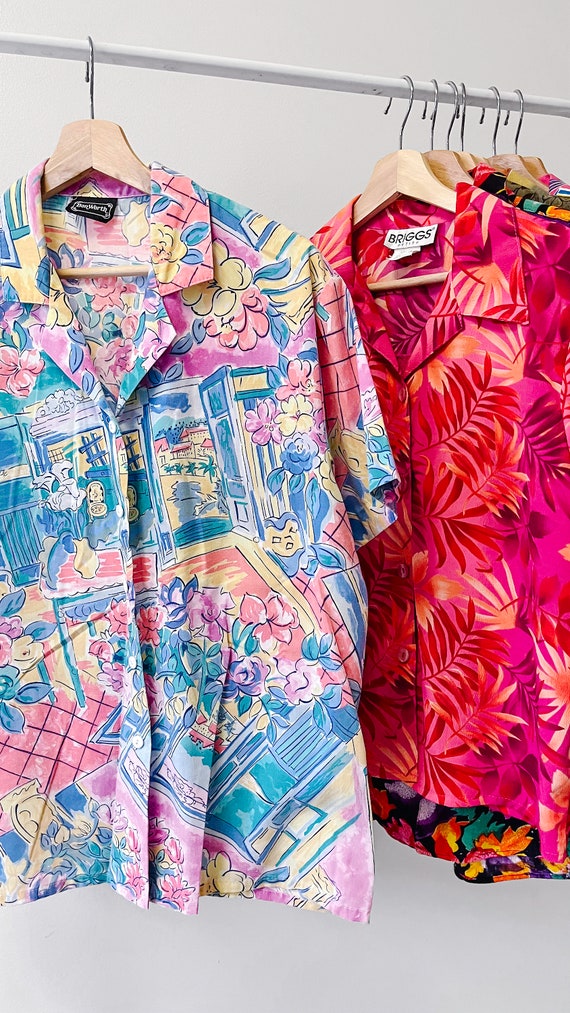 ヨーロッパ ヴィンテージ シャツ 半袖 ブラウス 90s 80s ビンテージ 柄 ヴィンテージ 半袖ブラウス トップス | 抽象柄 | 80 年代 90