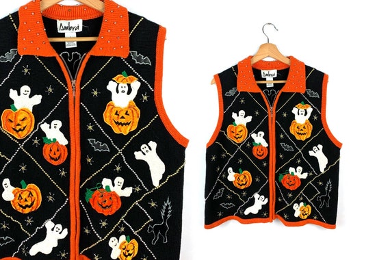 Vintage Ugly Halloween Sweater Vest