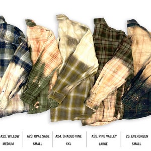 Vintage Distressed Bleach Flannel Shirts image 6