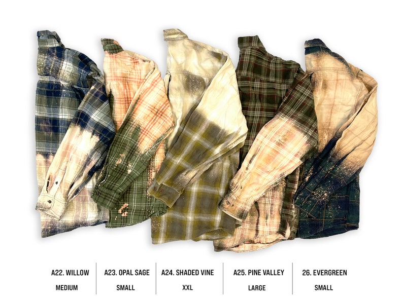 Vintage Distressed Bleach Flannel Shirts image 6