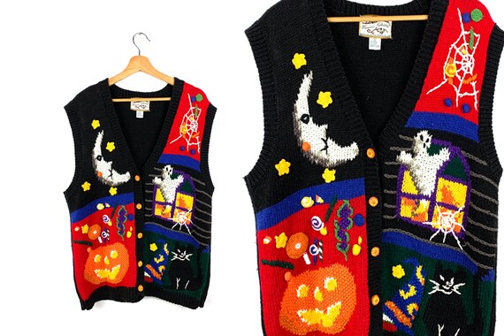 Vintage Ugly Halloween Sweater Vest