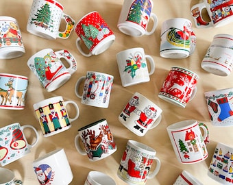 Vintage Christmas Holiday Coffee Mugs You Pick | Coffee Mug | Retro Kitchen | Gifts for Her | Gifts for Him | Gift Ideas