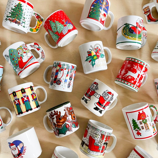 Vintage Christmas Holiday Coffee Mugs You Pick | Coffee Mug | Retro Kitchen | Gifts for Her | Gifts for Him | Gift Ideas
