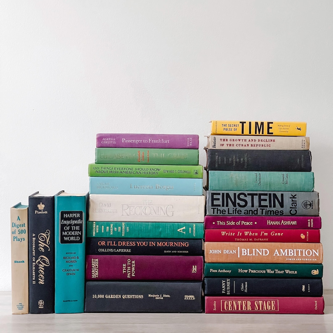 Vintage Mystery Mix Assorted Colors Decorative Book Stacks | Books by ...