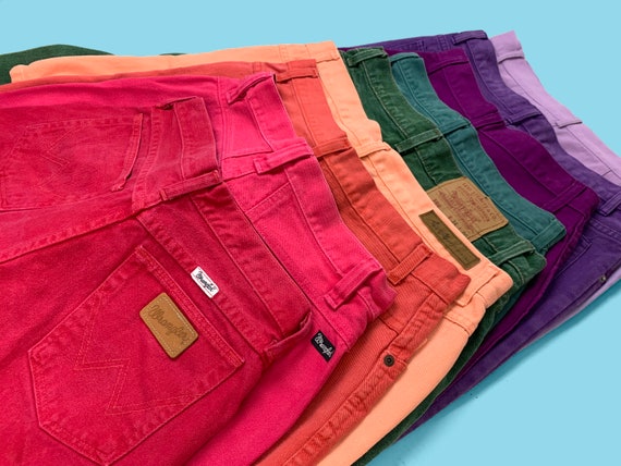 Vintage Colorful Denim Shorts 80s 90s Shorts All Sizes Cotton