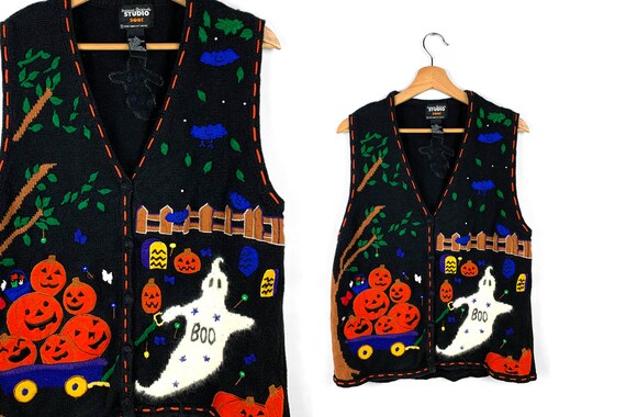 Vintage Ugly Halloween Sweater Vest