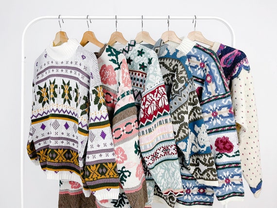 Vintage Knit Sweaters Cozy Sweaters Oversized Sweaters - Etsy