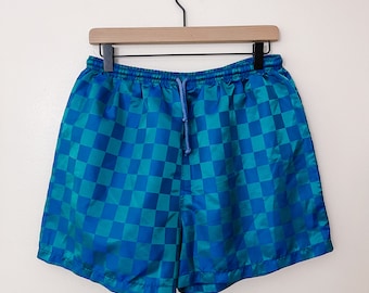 90s Vintage Checkerboard Athletic Shorts