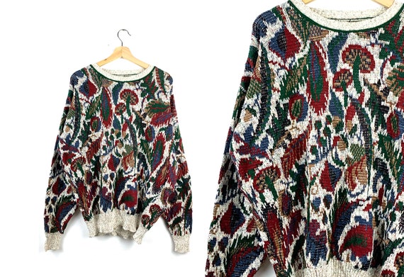 90s Vintage Oversized Sweater | Nature | Mushroom