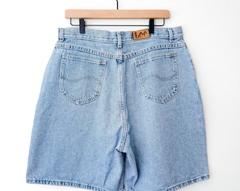 Shorts/pantalones cortos vaqueros de talle alto estilo vintage de los 90 de Lee Denim