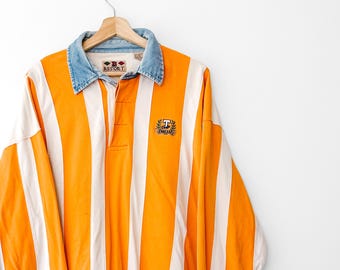 90s Vintage Tennessee Striped Polo Shirt