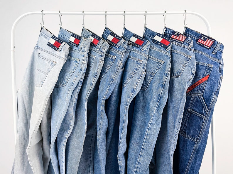 80s Mens Jeans, Pants, Parachute, Shorts, Tracksuits     90s Vintage Tommy Hilfiger Jeans | Polo Ralph Lauren Jeans | All Sizes | High Waisted Jeans | Tommy Jeans  AT vintagedancer.com