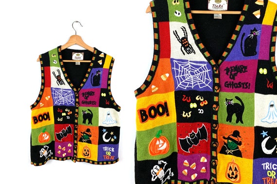 Vintage Ugly Halloween Sweater Vest
