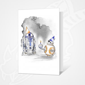 Tarjeta de cumpleaños de Star Wars A6 con sobre