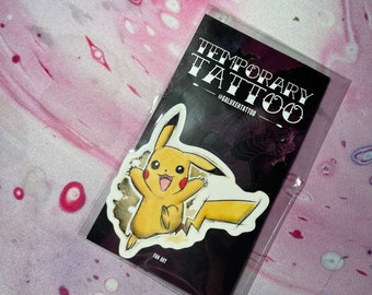 Pikachu pokemon inspired Temporary Tattoo